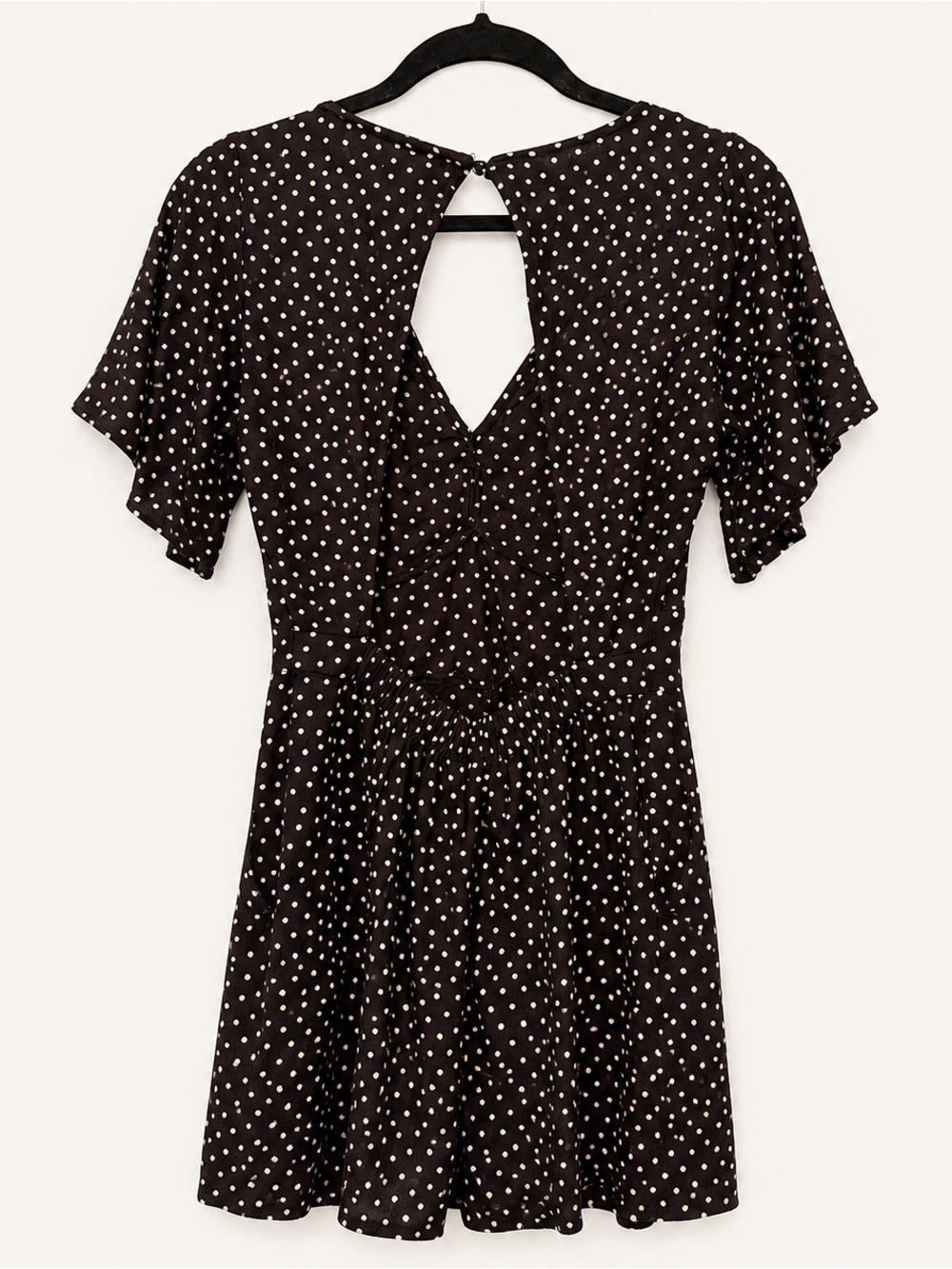 Abercrombie & Fitch Black Romper with White Polka Dots and Keyhole Neckline - Picture 2 of 3